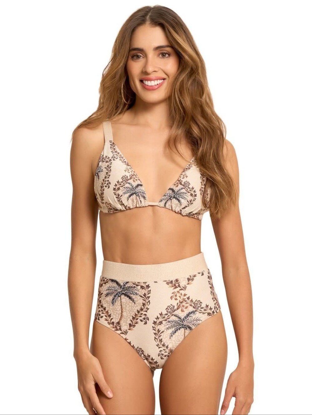 NWT Cosita Linda Palm Tree High Waist Bikini M‎